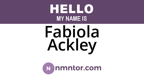 Fabiola Ackley