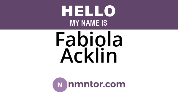 Fabiola Acklin