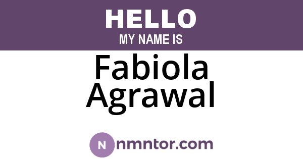 Fabiola Agrawal