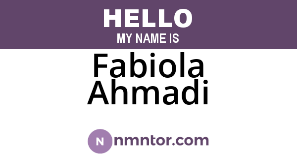 Fabiola Ahmadi