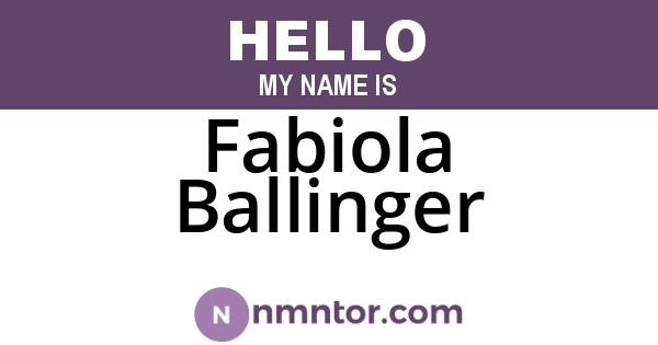 Fabiola Ballinger
