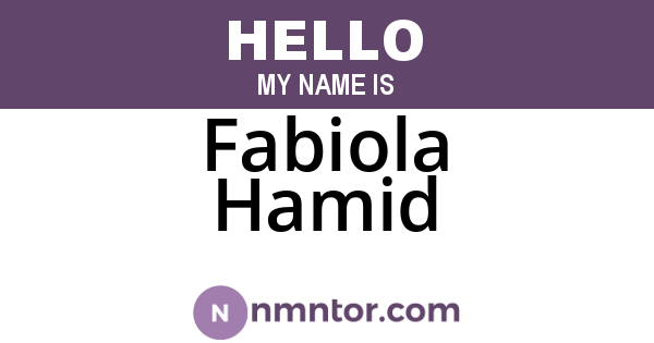 Fabiola Hamid