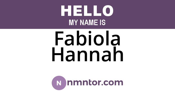 Fabiola Hannah
