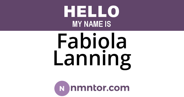 Fabiola Lanning