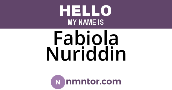 Fabiola Nuriddin