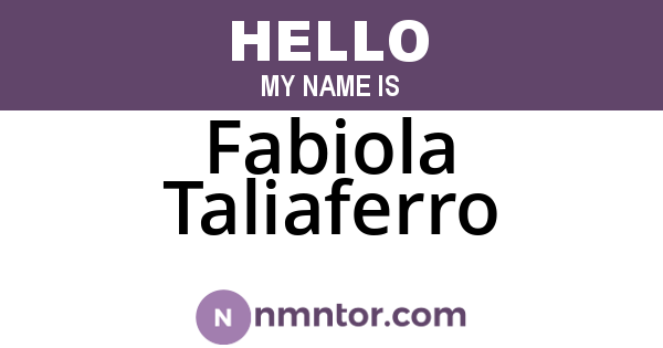 Fabiola Taliaferro