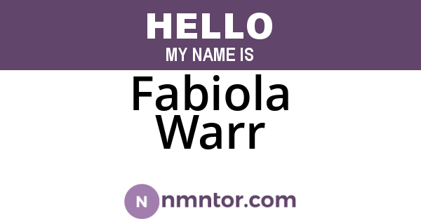 Fabiola Warr