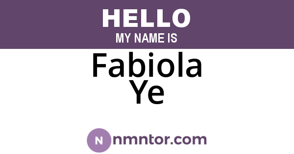 Fabiola Ye