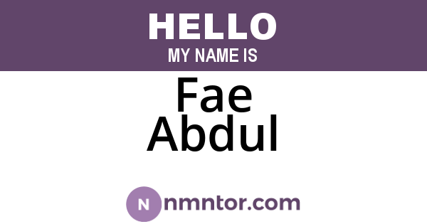 Fae Abdul