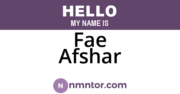 Fae Afshar