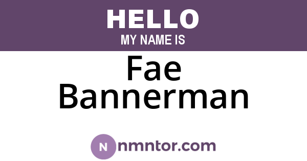 Fae Bannerman