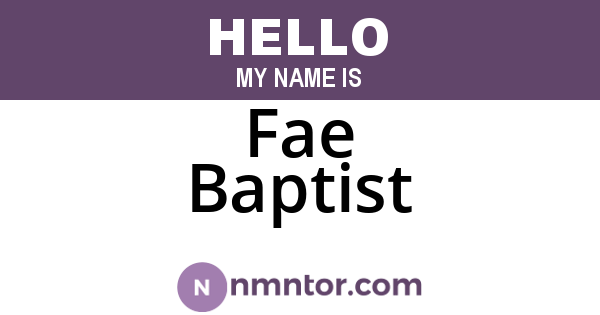 Fae Baptist