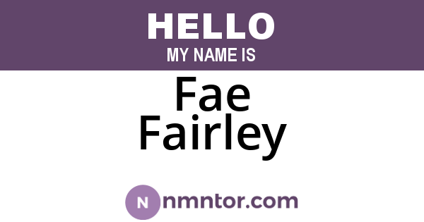 Fae Fairley