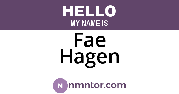 Fae Hagen