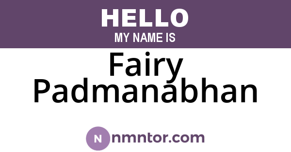 Fairy Padmanabhan