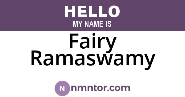 Fairy Ramaswamy