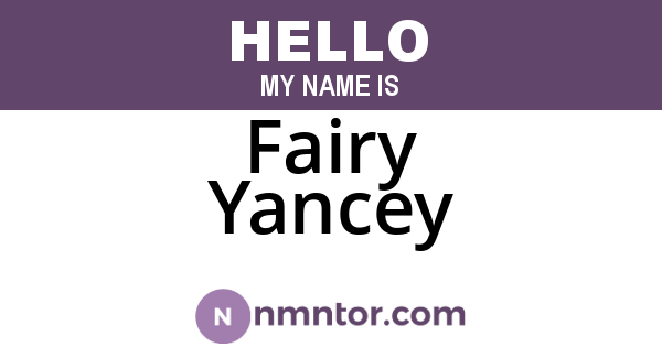 Fairy Yancey