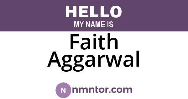 Faith Aggarwal
