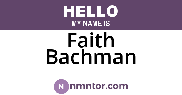 Faith Bachman