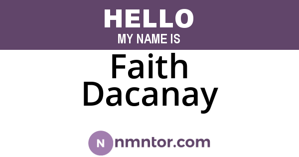 Faith Dacanay
