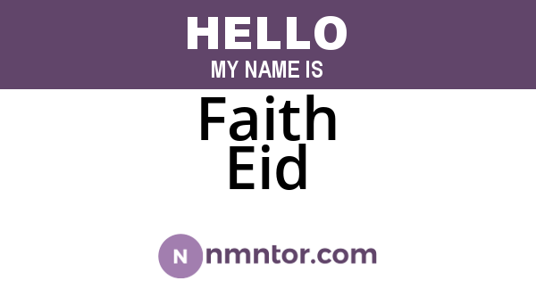 Faith Eid