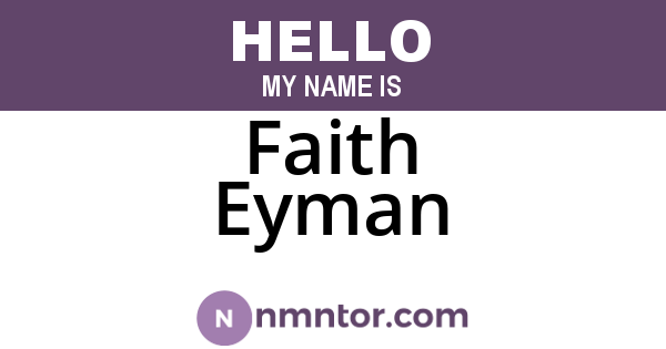 Faith Eyman