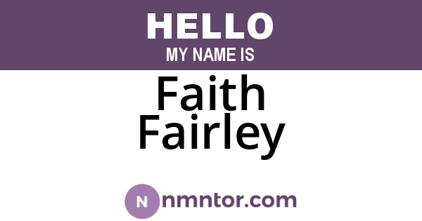 Faith Fairley