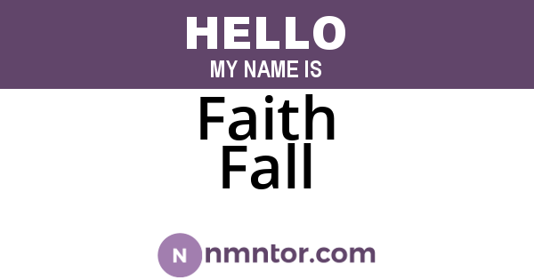 Faith Fall