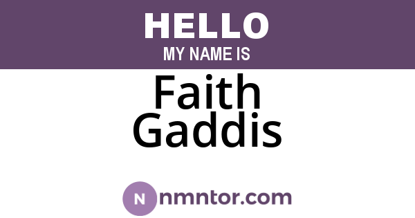 Faith Gaddis
