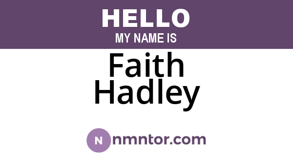 Faith Hadley