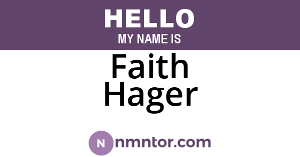 Faith Hager