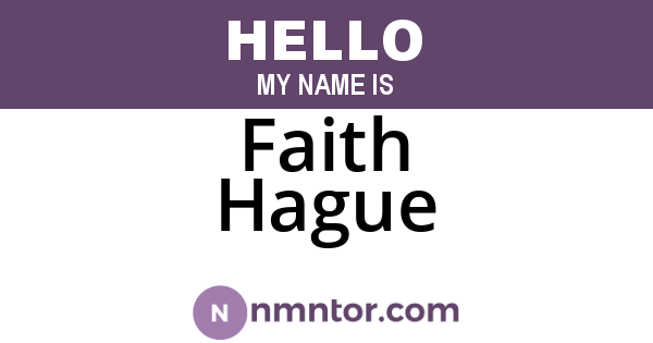 Faith Hague