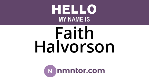 Faith Halvorson