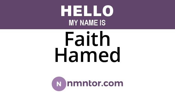 Faith Hamed