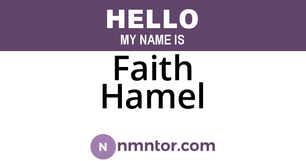 Faith Hamel