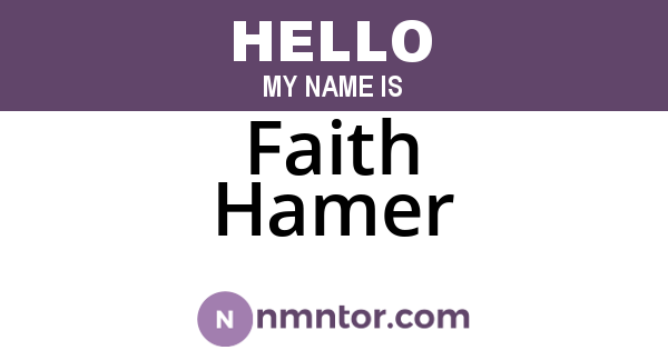 Faith Hamer