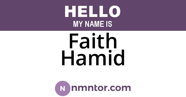 Faith Hamid