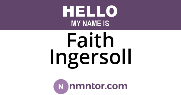 Faith Ingersoll