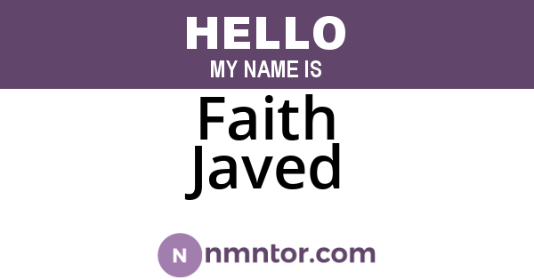 Faith Javed