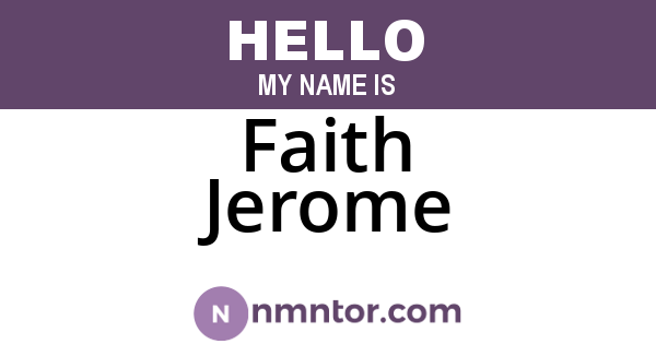 Faith Jerome