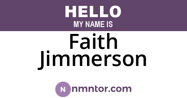 Faith Jimmerson