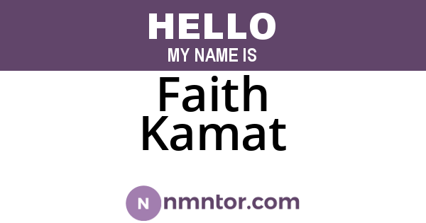 Faith Kamat