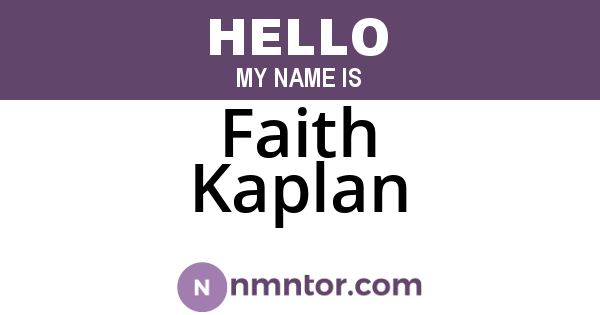 Faith Kaplan
