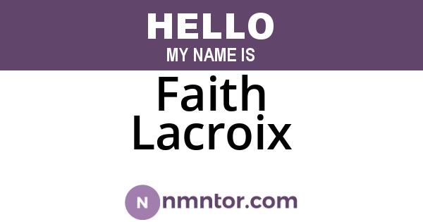 Faith Lacroix