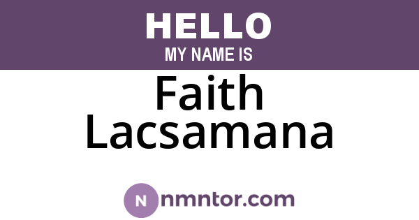 Faith Lacsamana