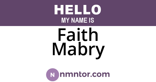 Faith Mabry