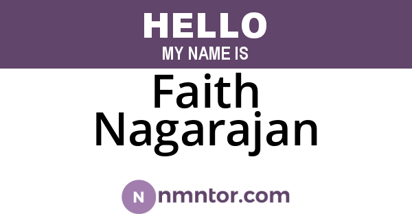 Faith Nagarajan
