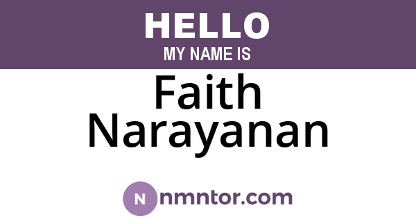 Faith Narayanan