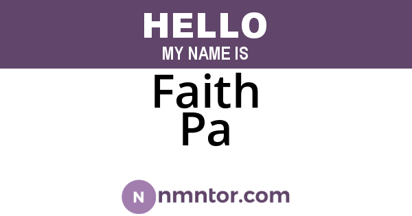 Faith Pa