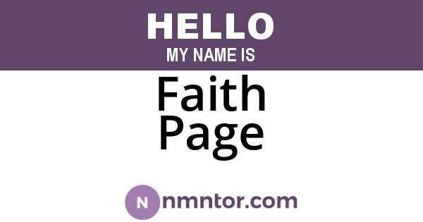 Faith Page
